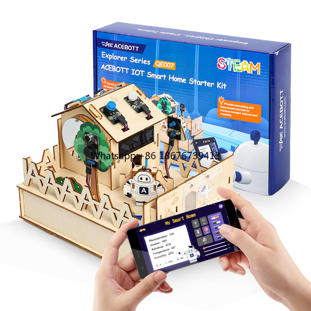 Home Automation Diy Kit - DIYスマートホームキット Arduinoキット スターターオートメーションプロジェクト用 木製ハウス学習キット ESP32対応