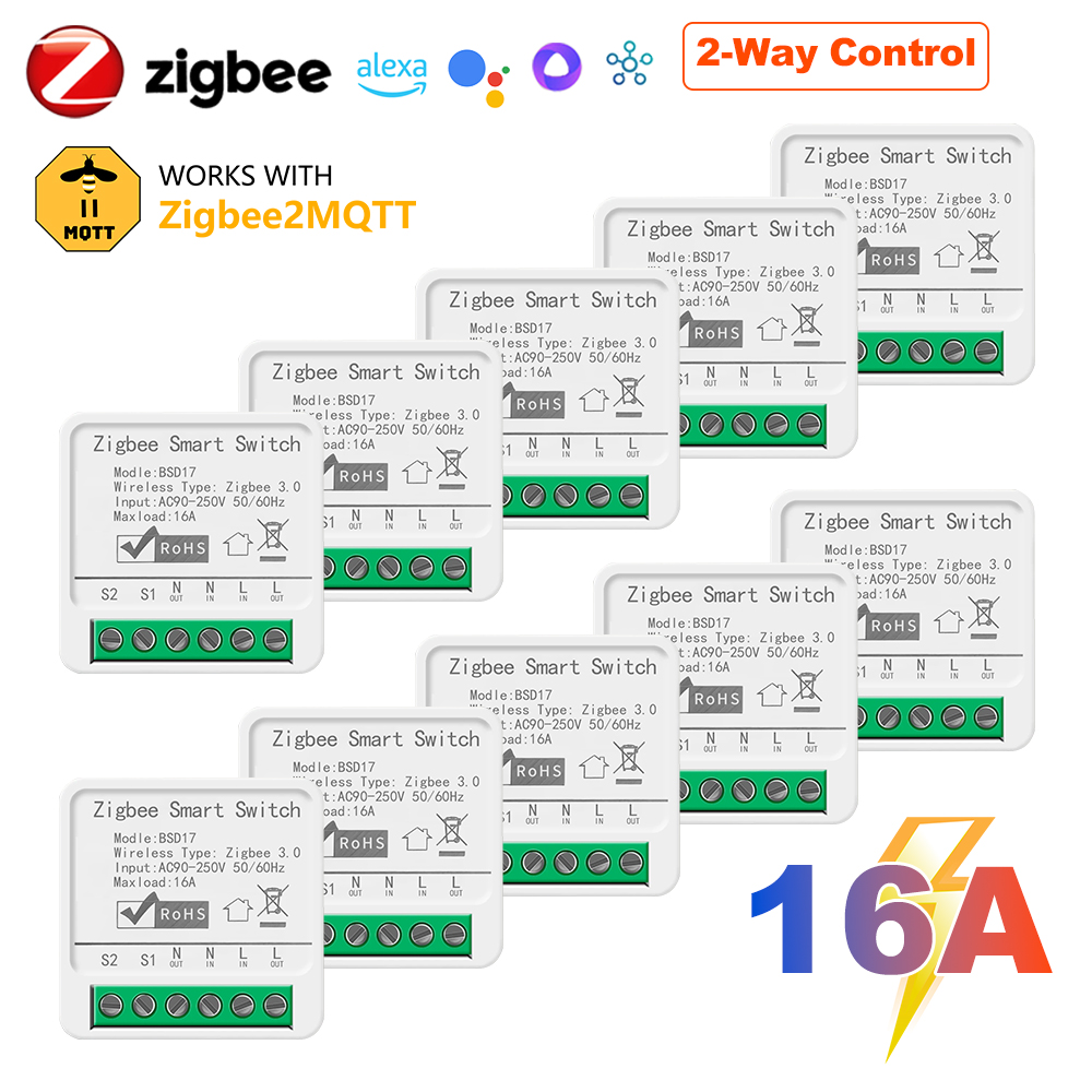 Smart Home Automation Diy - 16A ZigBee3.0 スマートライトスイッチ、ホームオートメーションミニ DIY ブレーカー、双方向サポート、Zigbee2MQTT ホームアシスタントと連携