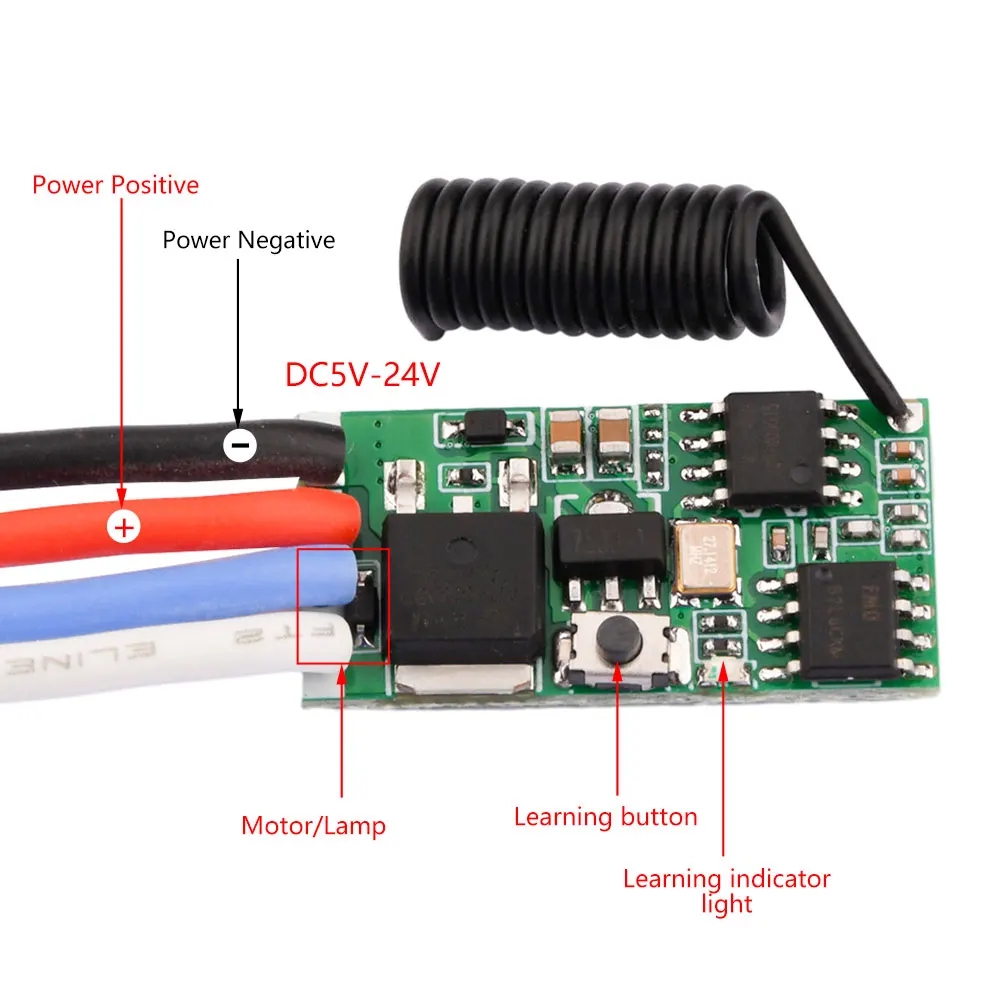 433Mhz Receiver Module - DC 3.7V-24V 433MHz ミニワイヤレス RF リモートコントロールスイッチ受信モジュール