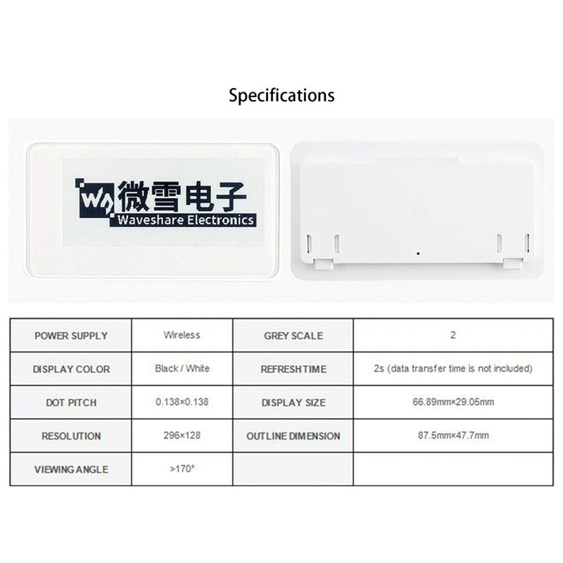 Display Epaper 2.9 - 新しい2.9インチワイヤレスNFC搭載電子ペーパーEink E Paper E-Inkディスプレイスクリーンモジュール、モバイルAndroidアプリ用、バッテリー不要