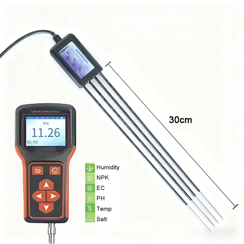 Temperature Humidity Sensor - 産業用CE RS485 Modbus出力プラント土壌温度EC湿度水分EC塩分NPK PH 8 in