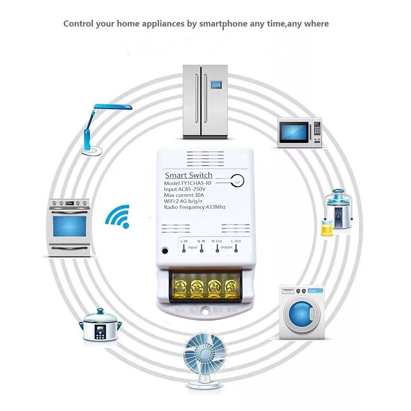 Wifi 30A リレーモジュール 85-250V 220V - Home Automation Technology のレビューと価格