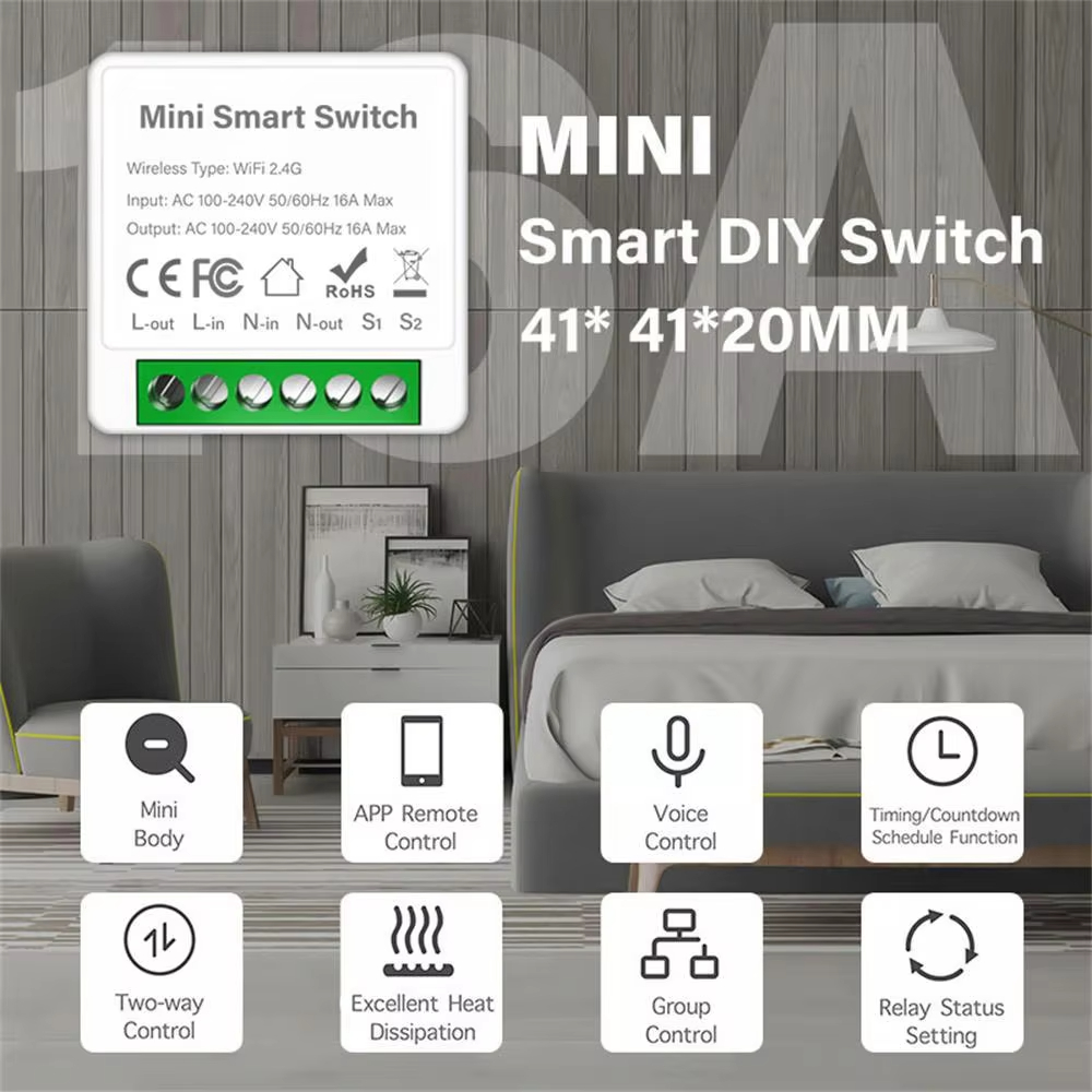 WiFi Zigbee3.0 ミニスマートスイッチ 2 ウェ - Home Automation Technology のレビューと価格