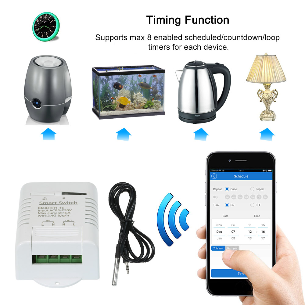 eWelink-スマートスイッチ,16a,温湿度,wifi, - Temperature Humidity Sensor のレビューと価格