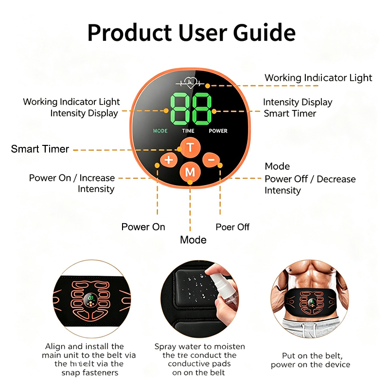 腹部調子を整えるベルトスマート腹筋トレーナー筋肉トーナーボデ - Home Automation Industry のレビューと価格