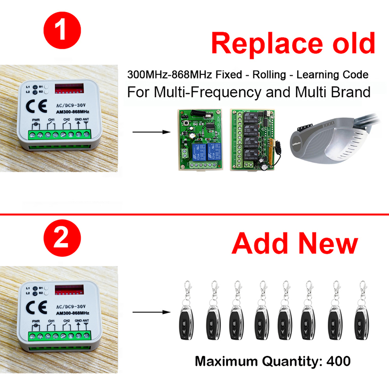 1-20個の新しいユニバーサルRX MULTI 300〜86 - 433Mhz Receiver Module のレビューと価格