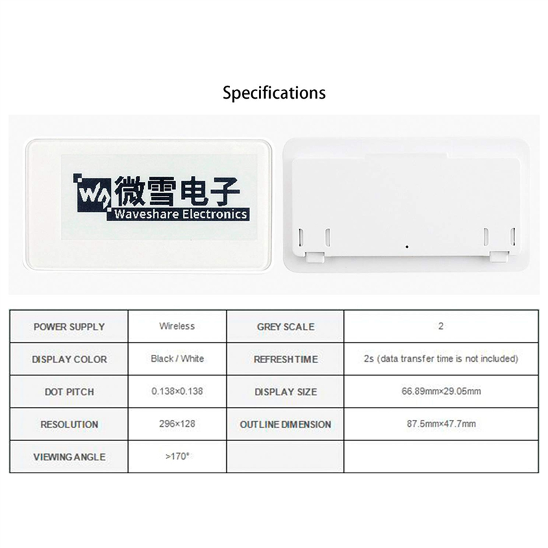 Waveshare 2.9 インチワイヤレス NFC 駆動  - Display Epaper 2.9 のレビューと価格